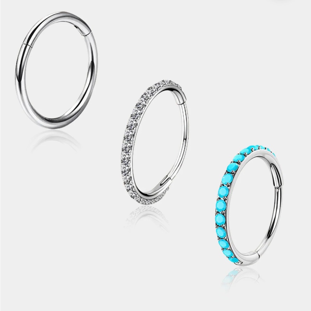 OUFER 3PCS 20G Minimalist Single Hoop Nose Rings Set.